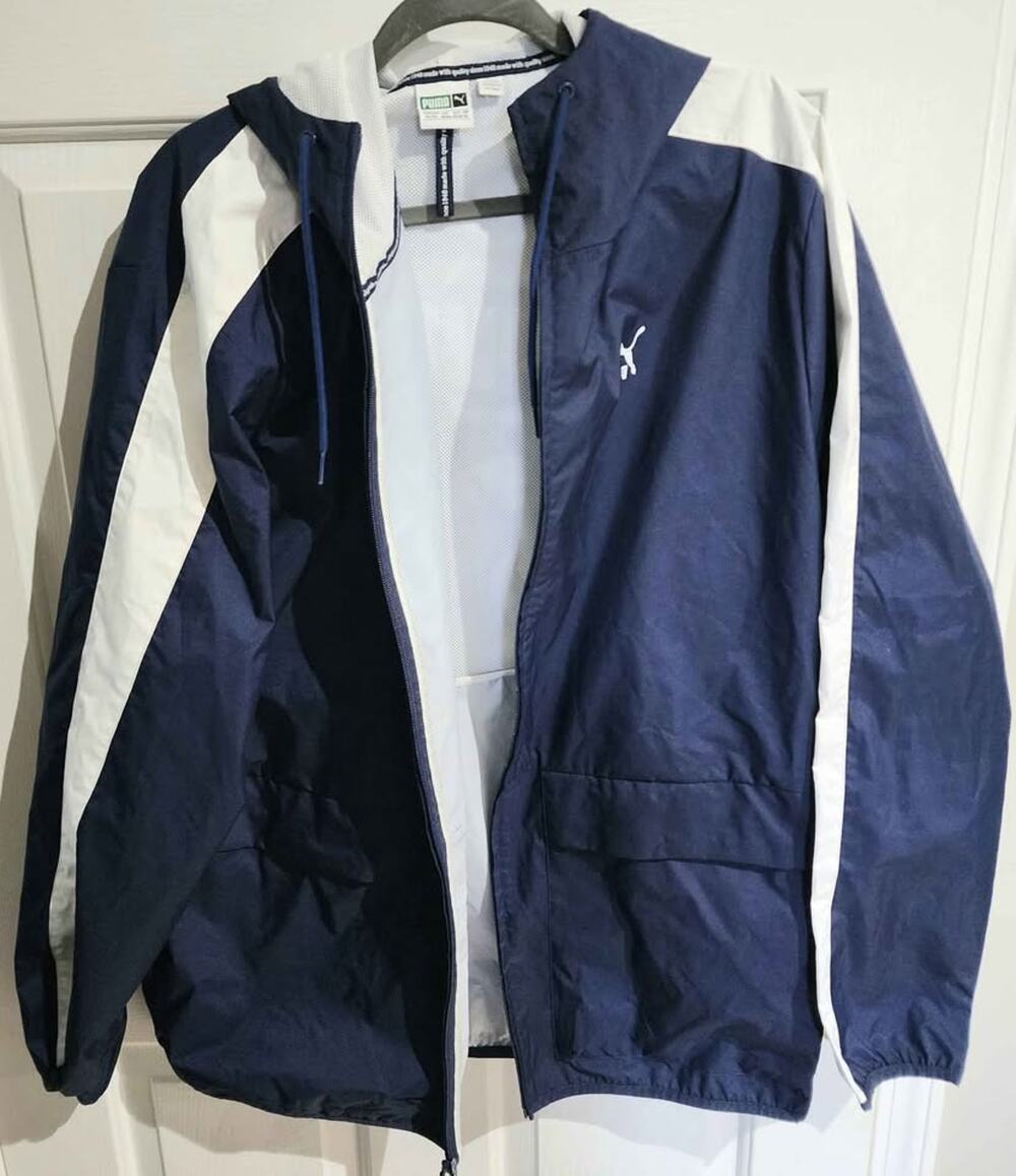Puma Jacket Men's XL Navy Blue White EUC
